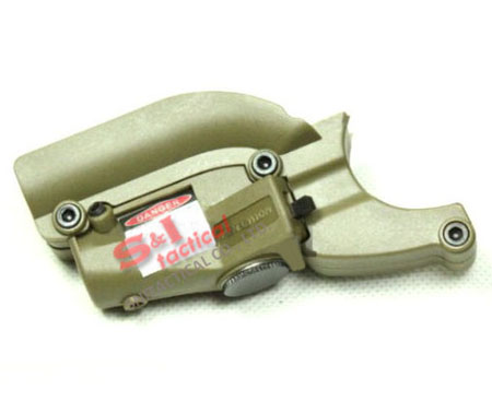Red laser device for M92 pistol with lateral grooves